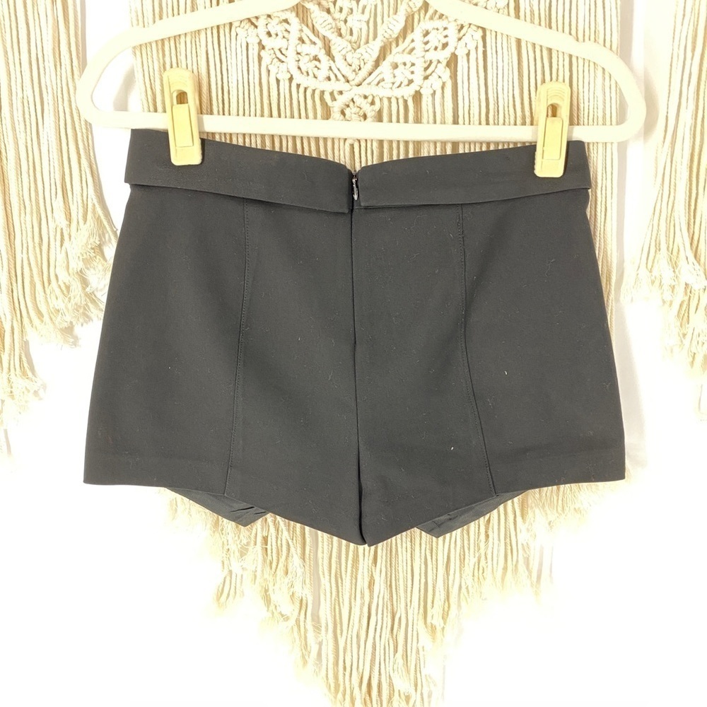 Zara Basic Black Asymmetrical Overlap Skort - image 3